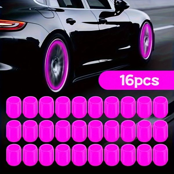 16pcs Luminous Tire Valve Stem Caps, Universal Glow-in-the-Dark Wheel Valve Covers for Bikes Motorcycles Cars - Durable Plastic, Dust-Proof & Leak-Proof - Image 9