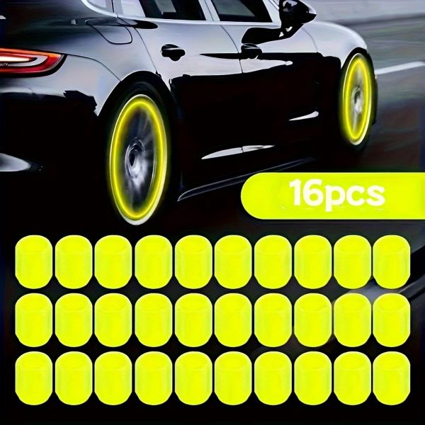 16pcs Luminous Tire Valve Stem Caps, Universal Glow-in-the-Dark Wheel Valve Covers for Bikes Motorcycles Cars - Durable Plastic, Dust-Proof & Leak-Proof - Image 8