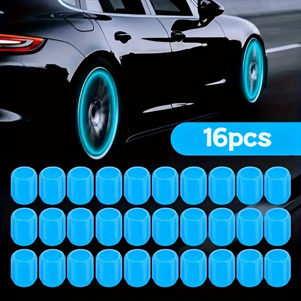 16pcs Luminous Tire Valve Stem Caps, Universal Glow-in-the-Dark Wheel Valve Covers for Bikes Motorcycles Cars - Durable Plastic, Dust-Proof & Leak-Proof - Image 7